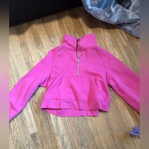 Lulu Lemon Sonic Pink Half Zip Funnel Neck Scuba